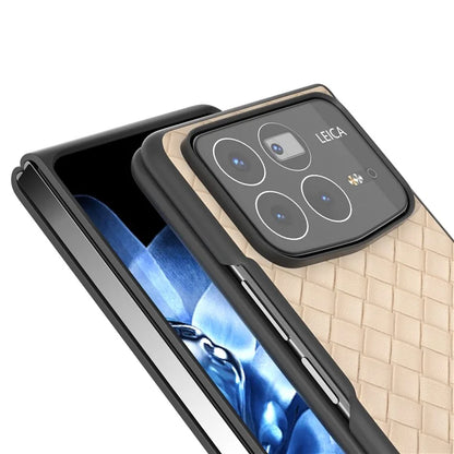For Xiaomi Mix Fold 4 5G Case Woven Texture PU Leather Coated PC Mobile Phone Cover