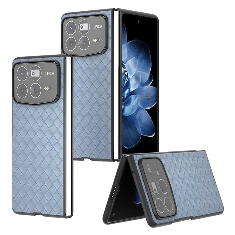 For Xiaomi Mix Fold 4 5G Case Woven Texture PU Leather Coated PC Mobile Phone Cover