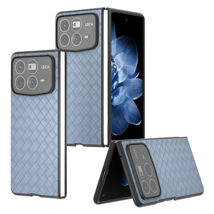 For Xiaomi Mix Fold 4 5G Case Woven Texture PU Leather Coated PC Mobile Phone Cover