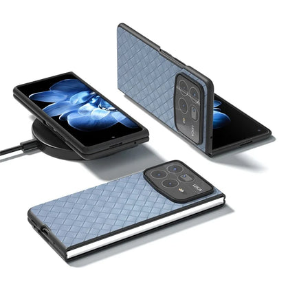 For Xiaomi Mix Fold 4 5G Case Woven Texture PU Leather Coated PC Mobile Phone Cover