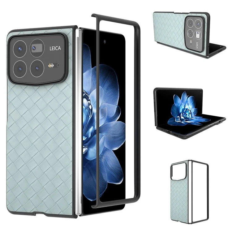 For Xiaomi Mix Fold 4 5G Case Woven Texture PU Leather Coated PC Mobile Phone Cover