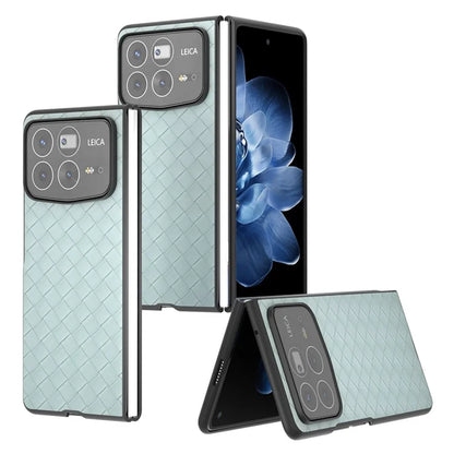For Xiaomi Mix Fold 4 5G Case Woven Texture PU Leather Coated PC Mobile Phone Cover