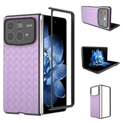 For Xiaomi Mix Fold 4 5G Case Woven Texture PU Leather Coated PC Mobile Phone Cover