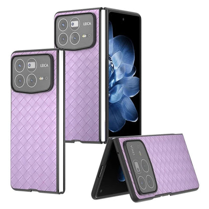 For Xiaomi Mix Fold 4 5G Case Woven Texture PU Leather Coated PC Mobile Phone Cover
