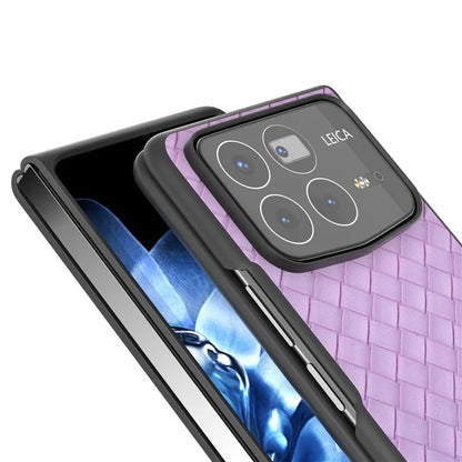For Xiaomi Mix Fold 4 5G Case Woven Texture PU Leather Coated PC Mobile Phone Cover