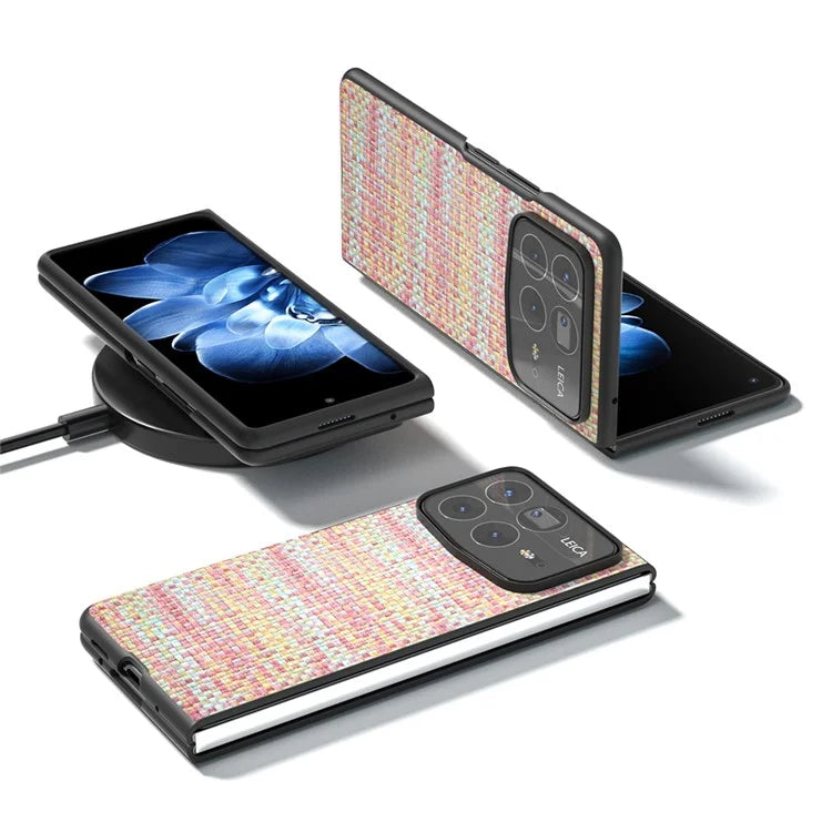 For Xiaomi Mix Fold 4 5G Case Leather+PC Phone Cover Plaid Texture