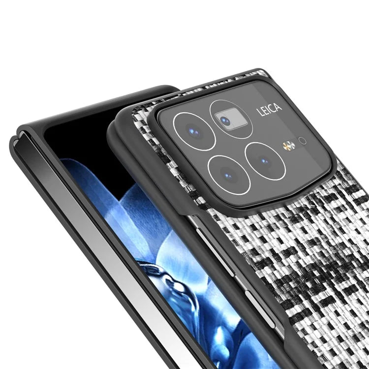 For Xiaomi Mix Fold 4 5G Case Leather+PC Phone Cover Plaid Texture