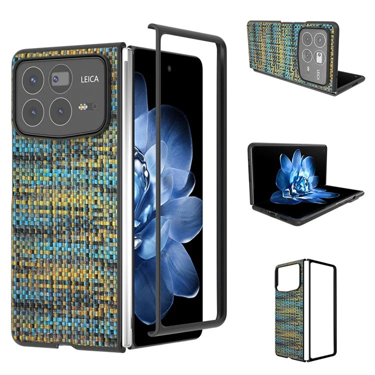 For Xiaomi Mix Fold 4 5G Case Leather+PC Phone Cover Plaid Texture