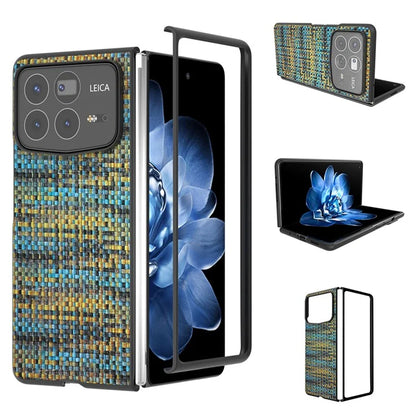 For Xiaomi Mix Fold 4 5G Case Leather+PC Phone Cover Plaid Texture