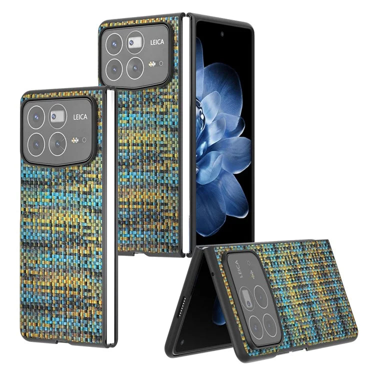For Xiaomi Mix Fold 4 5G Case Leather+PC Phone Cover Plaid Texture