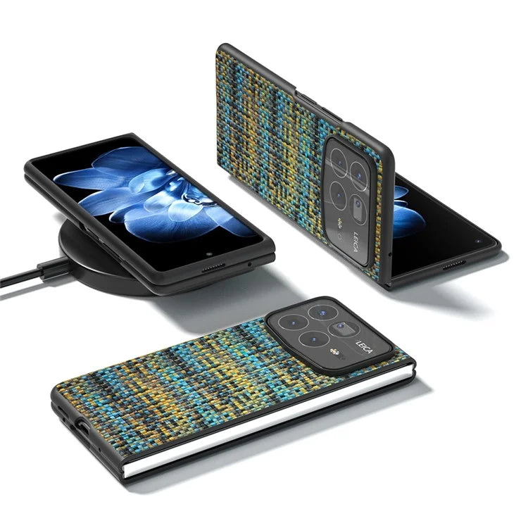 For Xiaomi Mix Fold 4 5G Case Leather+PC Phone Cover Plaid Texture