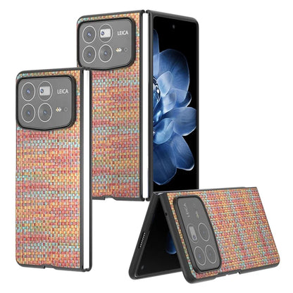 For Xiaomi Mix Fold 4 5G Case Leather+PC Phone Cover Plaid Texture