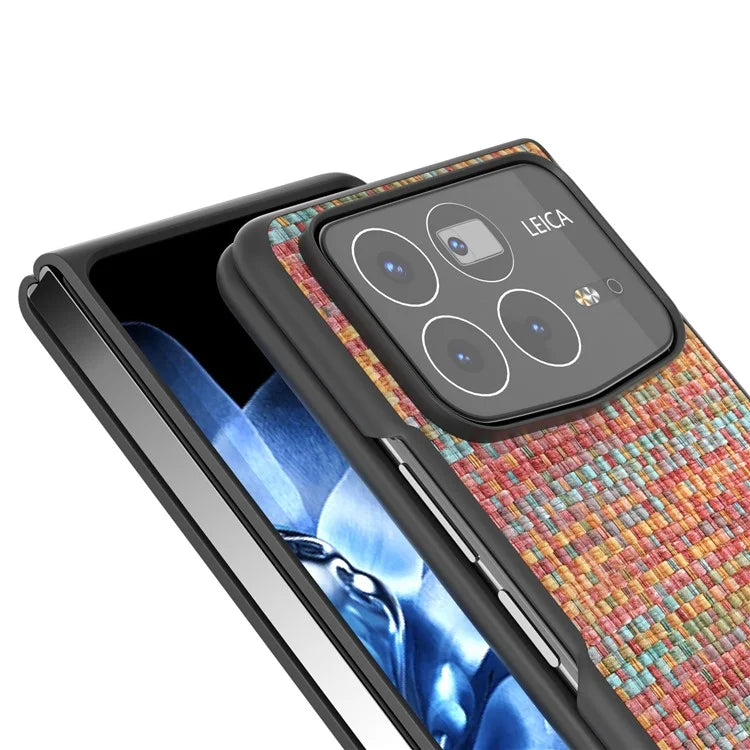 For Xiaomi Mix Fold 4 5G Case Leather+PC Phone Cover Plaid Texture