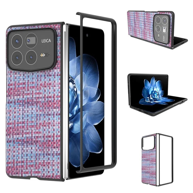 For Xiaomi Mix Fold 4 5G Case Leather+PC Phone Cover Plaid Texture