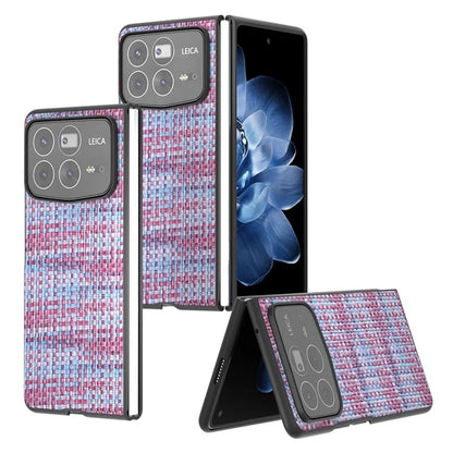 For Xiaomi Mix Fold 4 5G Case Leather+PC Phone Cover Plaid Texture