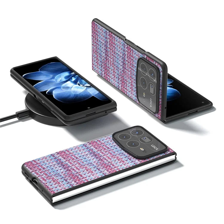 For Xiaomi Mix Fold 4 5G Case Leather+PC Phone Cover Plaid Texture
