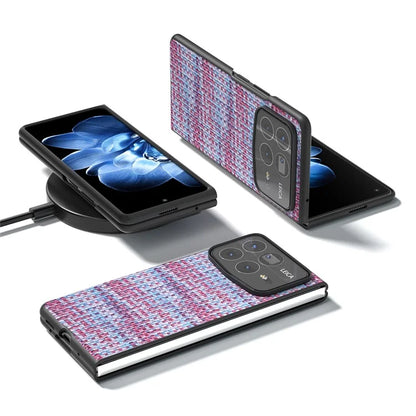 For Xiaomi Mix Fold 4 5G Case Leather+PC Phone Cover Plaid Texture