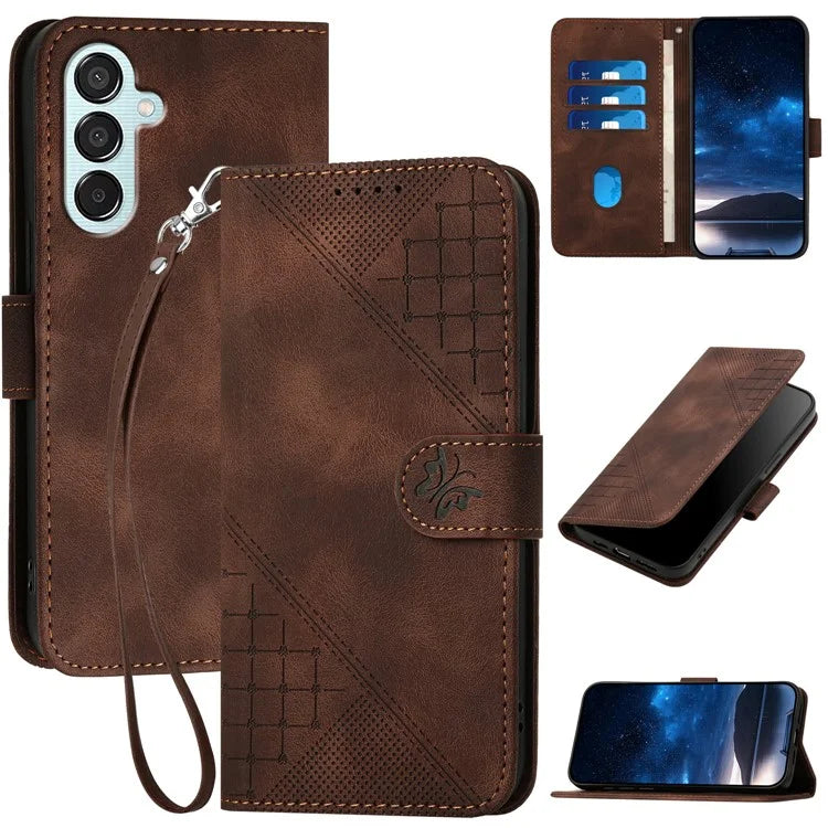 YX0080 For Samsung Galaxy M15 5G / F15 5G Case Butterfly Imprint Leather Wallet Phone Cover