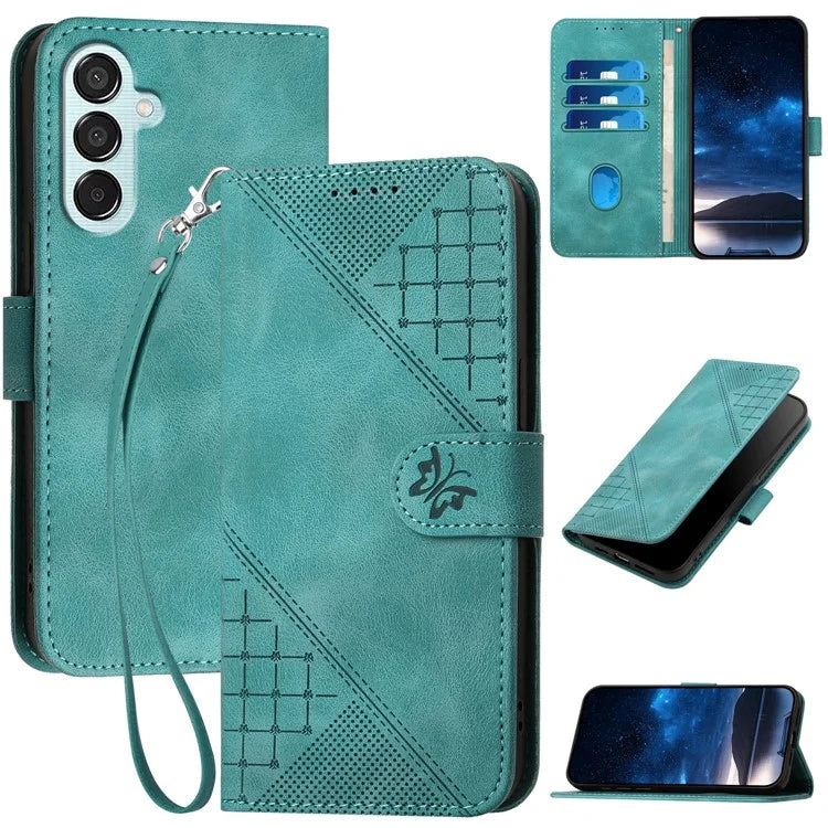 YX0080 For Samsung Galaxy M15 5G / F15 5G Case Butterfly Imprint Leather Wallet Phone Cover