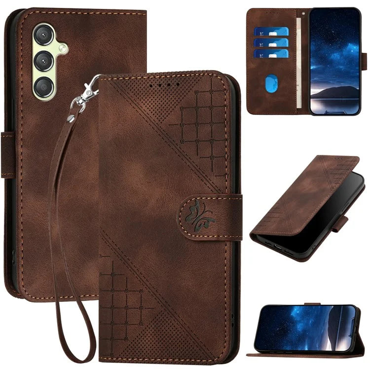 YX0080 For Samsung Galaxy A24 4G (162.1 X 77.6 X 8.3mm) Case Leather Wallet Phone Cover