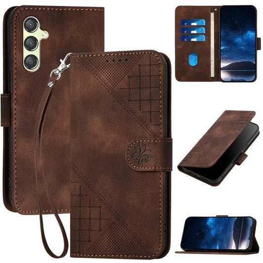 YX0080 For Samsung Galaxy A24 4G (162.1 X 77.6 X 8.3mm) Case Leather Wallet Phone Cover