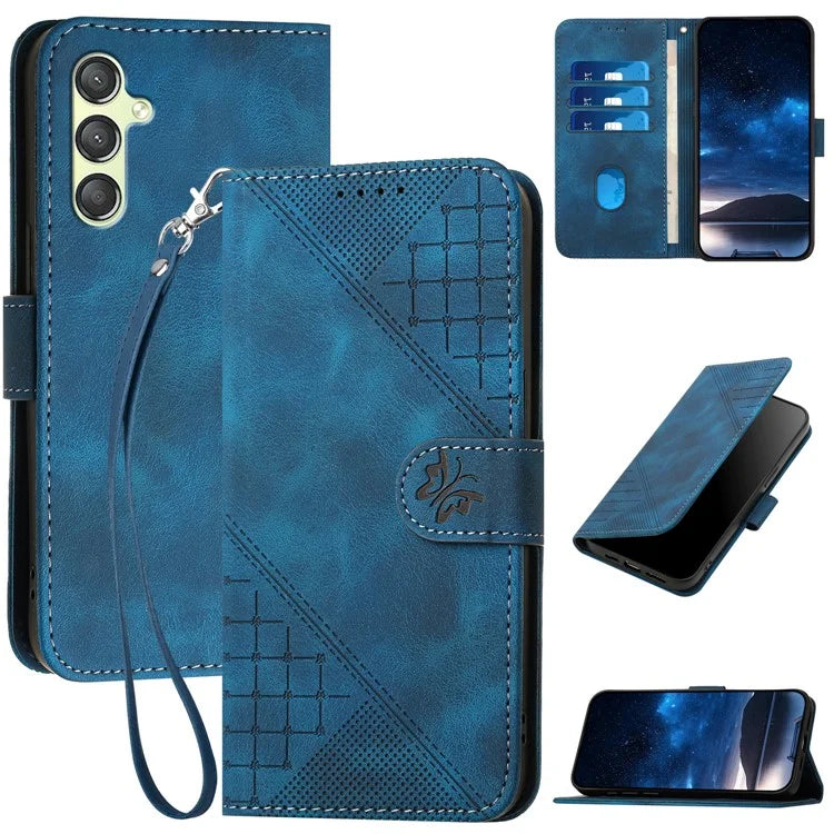 YX0080 For Samsung Galaxy A24 4G (162.1 X 77.6 X 8.3mm) Case Leather Wallet Phone Cover