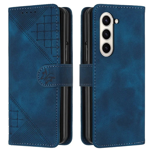 YX0080 For Samsung Galaxy Z Fold5 5G Case Butterfly Imprint Leather Wallet Phone Cover
