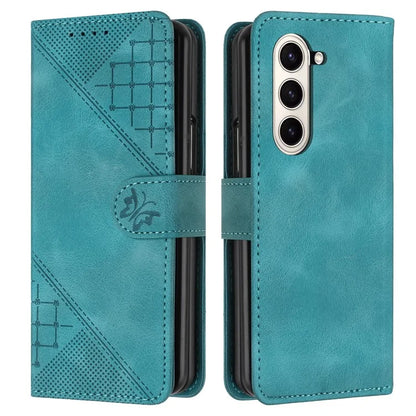 YX0080 For Samsung Galaxy Z Fold5 5G Case Butterfly Imprint Leather Wallet Phone Cover