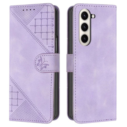 YX0080 For Samsung Galaxy Z Fold5 5G Case Butterfly Imprint Leather Wallet Phone Cover