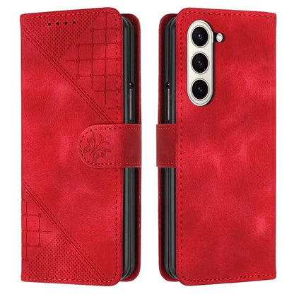 YX0080 For Samsung Galaxy Z Fold5 5G Case Butterfly Imprint Leather Wallet Phone Cover