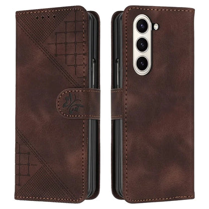 YX0080 For Samsung Galaxy Z Fold5 5G Case Butterfly Imprint Leather Wallet Phone Cover