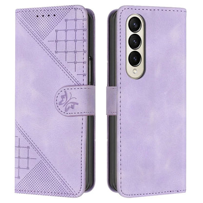 YX0080 For Samsung Galaxy Z Fold4 5G Case Butterfly Imprint Leather Wallet Phone Cover