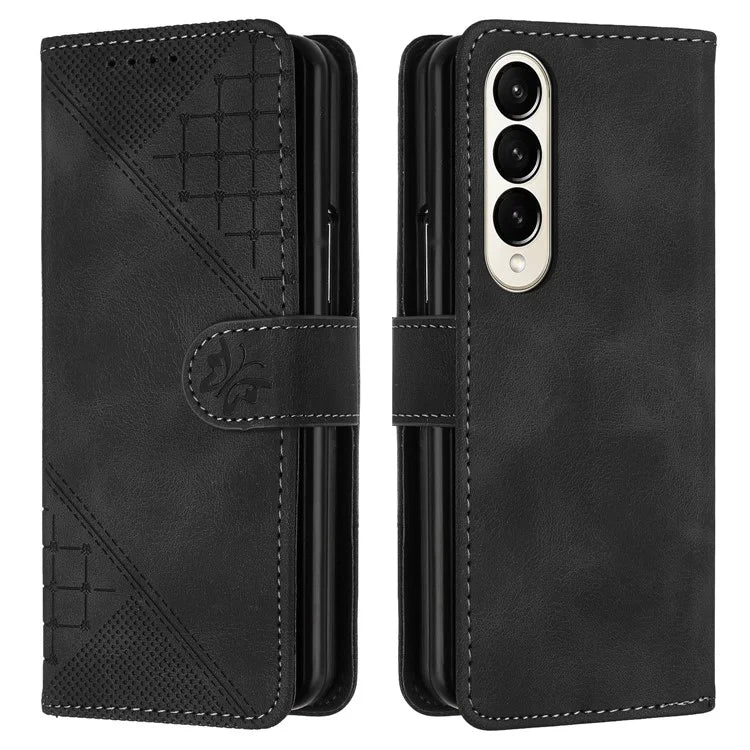 YX0080 For Samsung Galaxy Z Fold4 5G Case Butterfly Imprint Leather Wallet Phone Cover