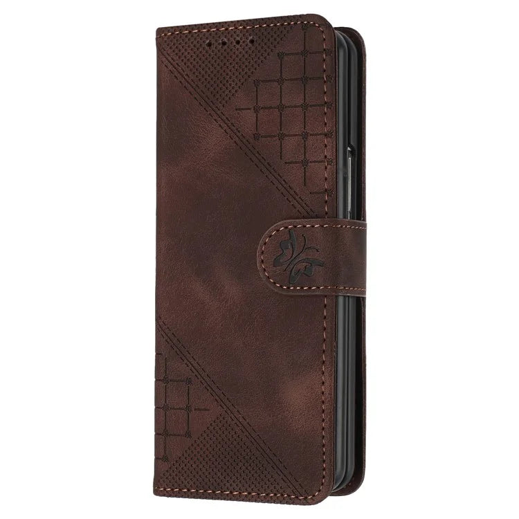 YX0080 For Samsung Galaxy Z Fold4 5G Case Butterfly Imprint Leather Wallet Phone Cover