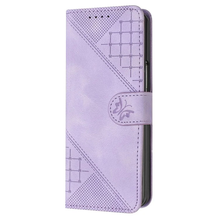 YX0080 For Samsung Galaxy Z Fold3 5G Case Butterfly Imprint Leather Wallet Phone Cover
