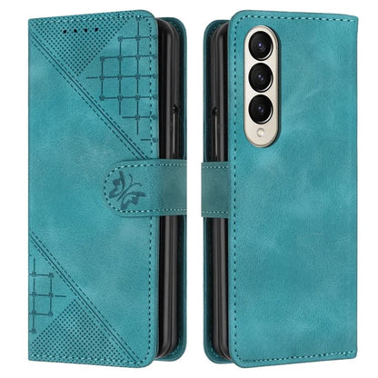 YX0080 For Samsung Galaxy Z Fold3 5G Case Butterfly Imprint Leather Wallet Phone Cover
