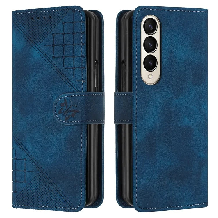 YX0080 For Samsung Galaxy Z Fold3 5G Case Butterfly Imprint Leather Wallet Phone Cover