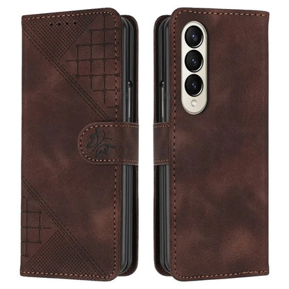 YX0080 For Samsung Galaxy Z Fold3 5G Case Butterfly Imprint Leather Wallet Phone Cover