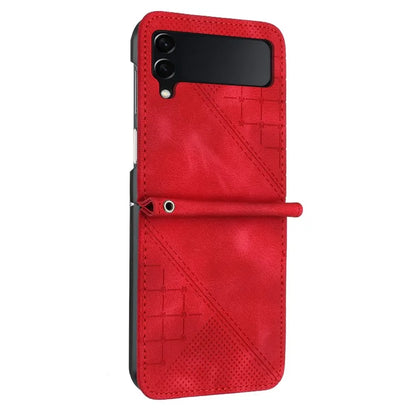 YX0080 For Samsung Galaxy Z Flip4 5G Case Imprint PU Leather Phone Cover