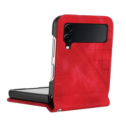 YX0080 For Samsung Galaxy Z Flip4 5G Case Imprint PU Leather Phone Cover