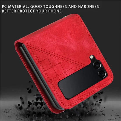 YX0080 For Samsung Galaxy Z Flip4 5G Case Imprint PU Leather Phone Cover