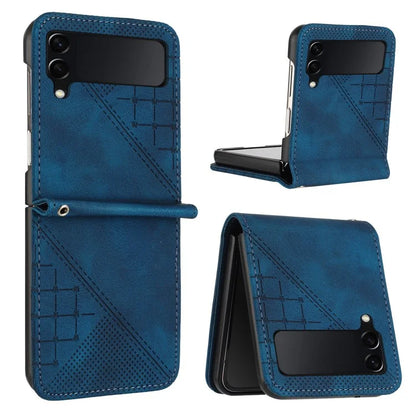 YX0080 For Samsung Galaxy Z Flip4 5G Case Imprint PU Leather Phone Cover