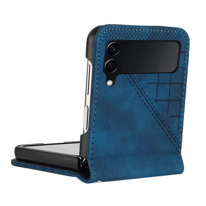 YX0080 For Samsung Galaxy Z Flip4 5G Case Imprint PU Leather Phone Cover