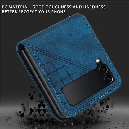 YX0080 For Samsung Galaxy Z Flip4 5G Case Imprint PU Leather Phone Cover