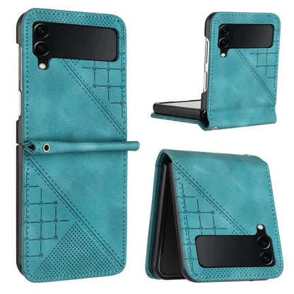 YX0080 For Samsung Galaxy Z Flip4 5G Case Imprint PU Leather Phone Cover