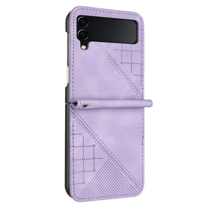 YX0080 For Samsung Galaxy Z Flip4 5G Case Imprint PU Leather Phone Cover