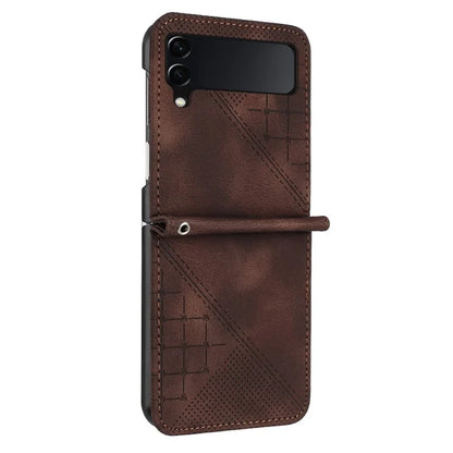 YX0080 For Samsung Galaxy Z Flip3 5G Case Imprint PU Leather Phone Cover