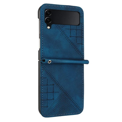 YX0080 For Samsung Galaxy Z Flip3 5G Case Imprint PU Leather Phone Cover