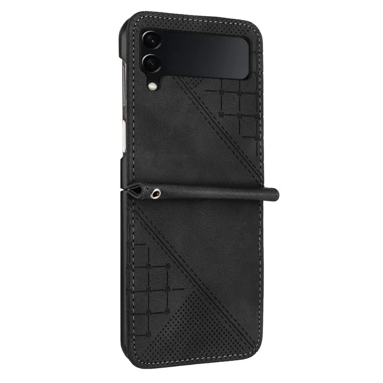 YX0080 For Samsung Galaxy Z Flip3 5G Case Imprint PU Leather Phone Cover