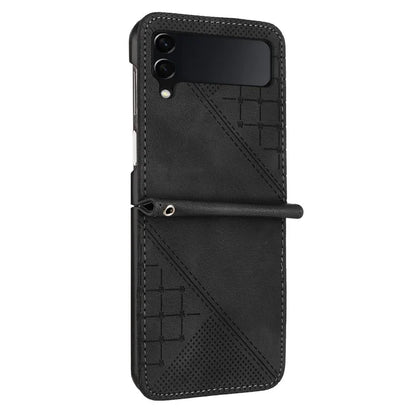 YX0080 For Samsung Galaxy Z Flip3 5G Case Imprint PU Leather Phone Cover